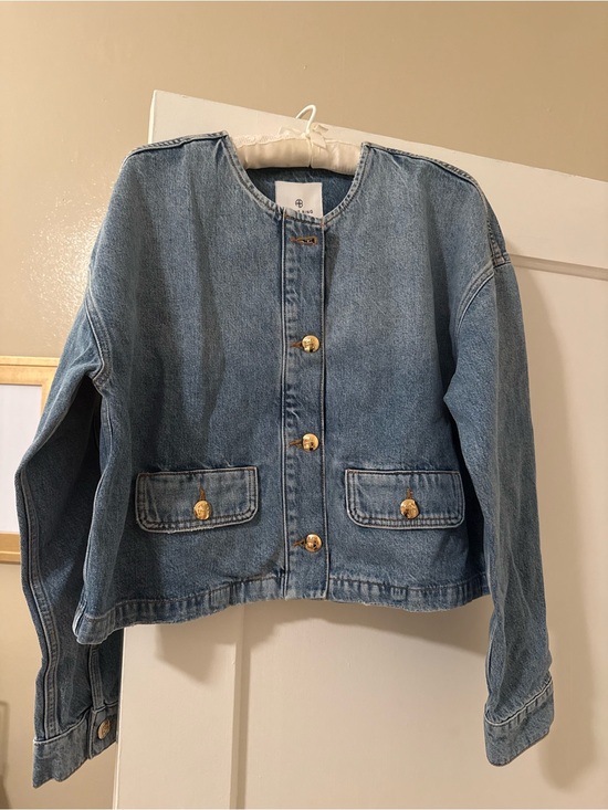 Tuckernuck Jackets & Blazers - Tuckernuck- Anine Bing Light Blue Denim Jacket with Gold Buttons